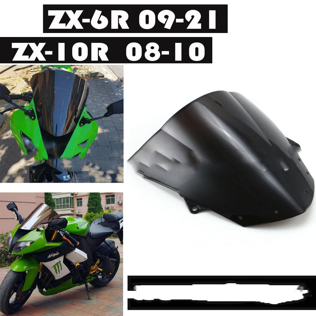 Blue motorcycle windscreen for Kawasaki ZX-6R and ZX-10R models
