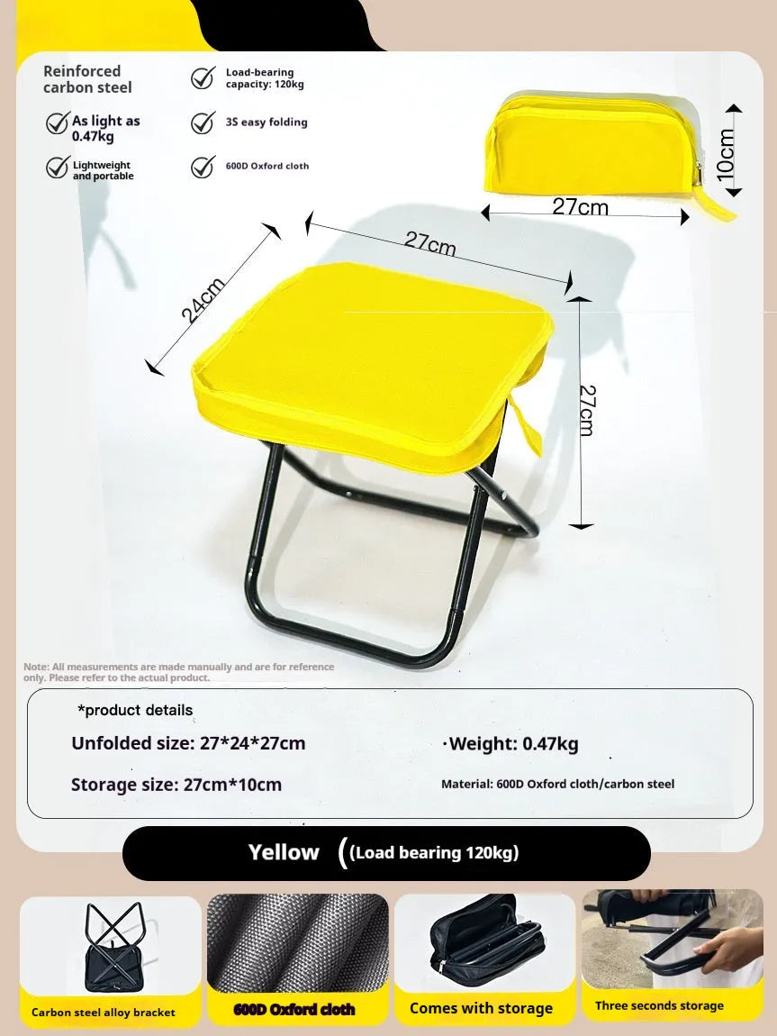 Oxford cloth folding camp stool in pencil box style with multiple colour options