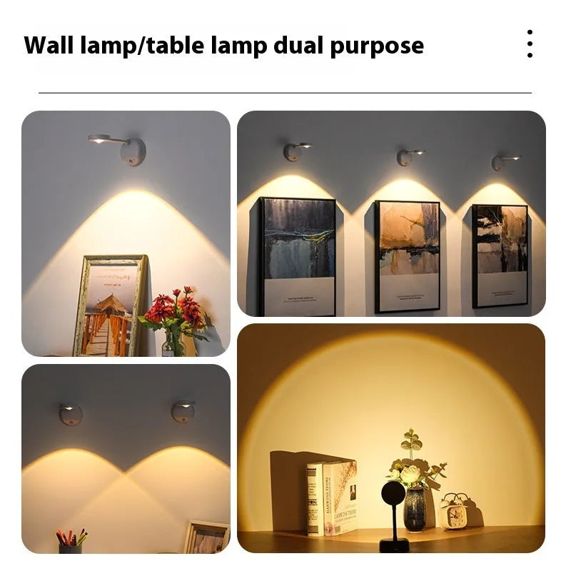 Modern geometric rechargeable wall lamp spotlight with remote control in white or black colour