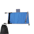 Portable children's aircraft pedal seat extender kit in blue nylon with a removable drawstring pocket