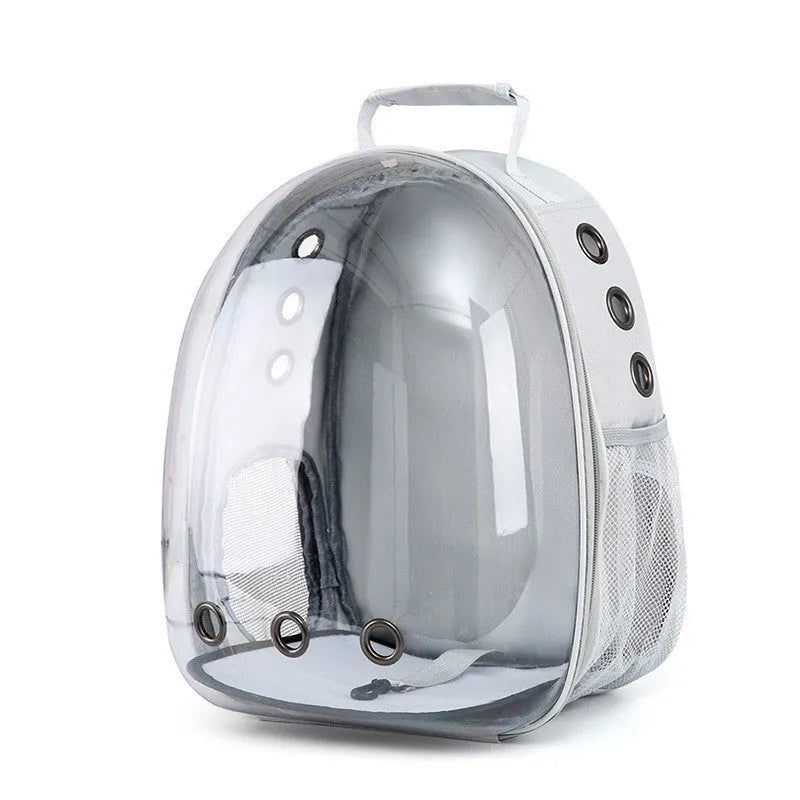 Astronaut cat carrier backpack with side opening in multiple colour options including black, pink, green, and blue