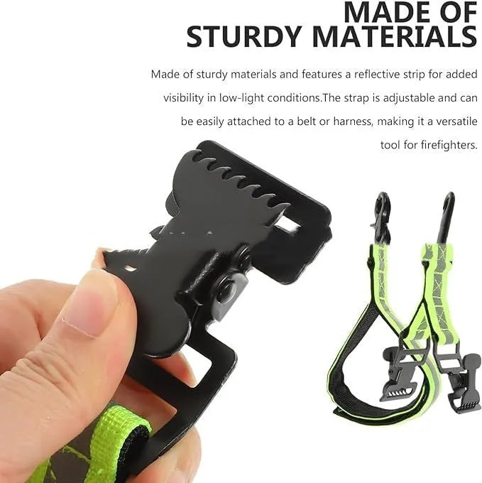 Fluorescent green metal safety glove clip with reflective nylon lining