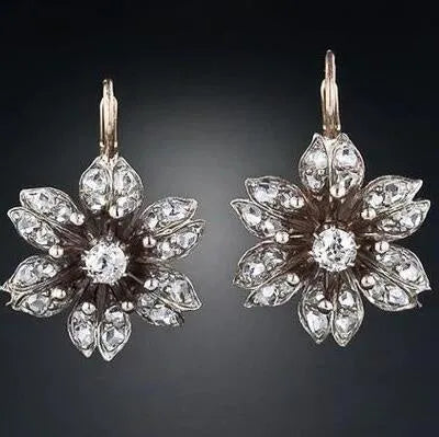 Silver retro fashion creative alloy earrings with electroplated finish for women.