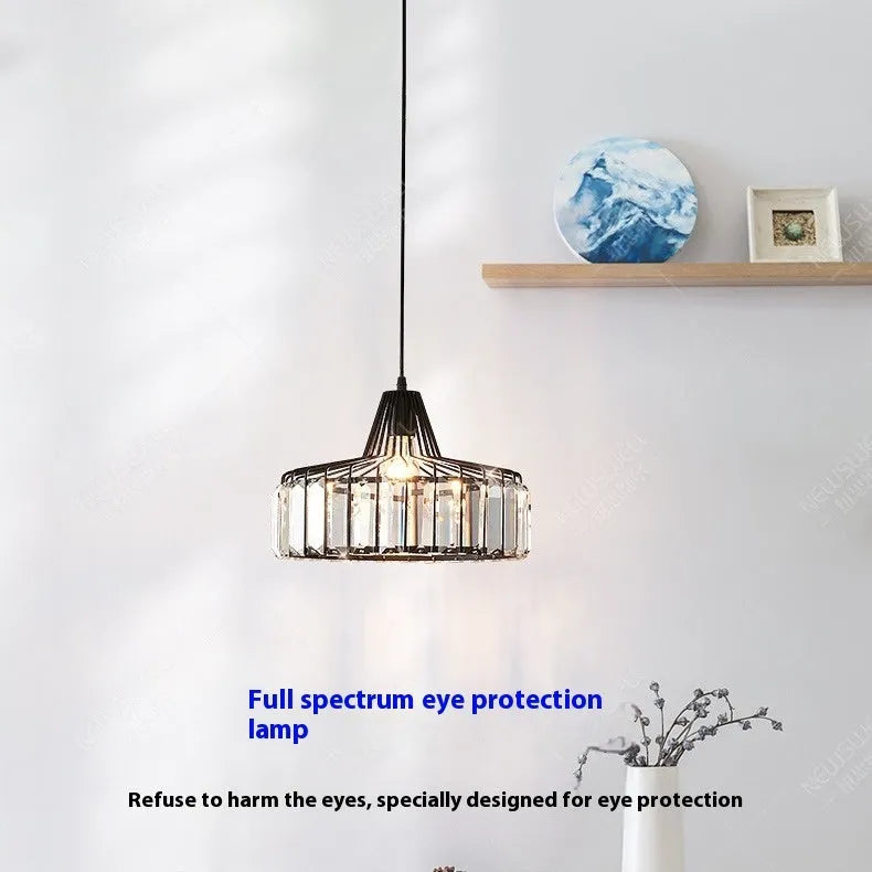 Modern crystal ceiling sun lamp in black or gold finish, available in 18cm, 25cm, and 32cm diameters.