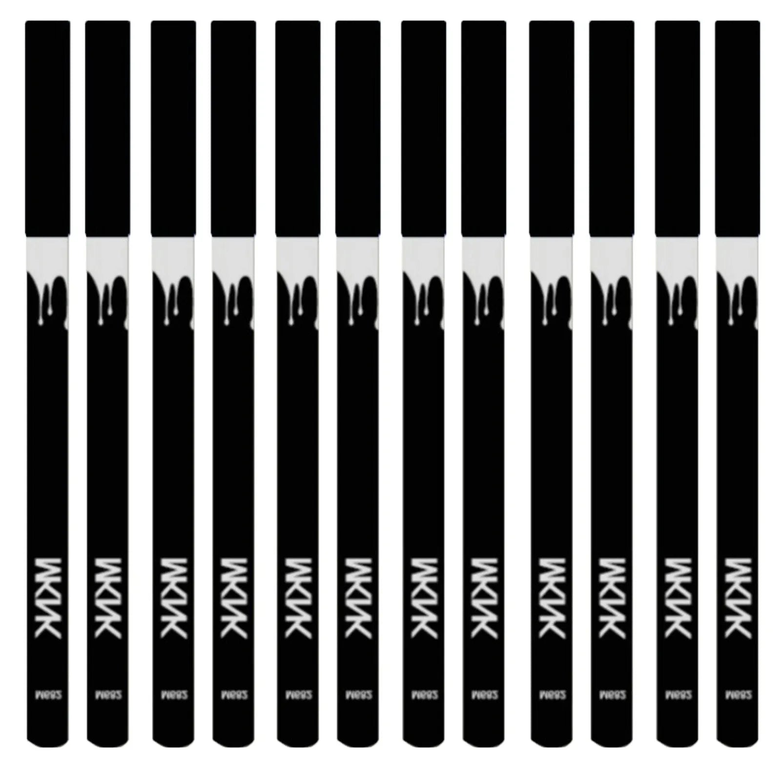 12 piece white and black waterproof eyeliner pencil set with sharpener for eyebrows, eyeshadow and lip lining