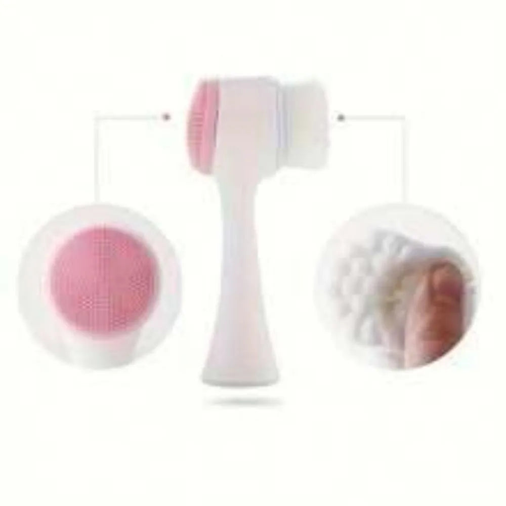Blue nylon pet paw brush for dog and cat grooming with soft bristles