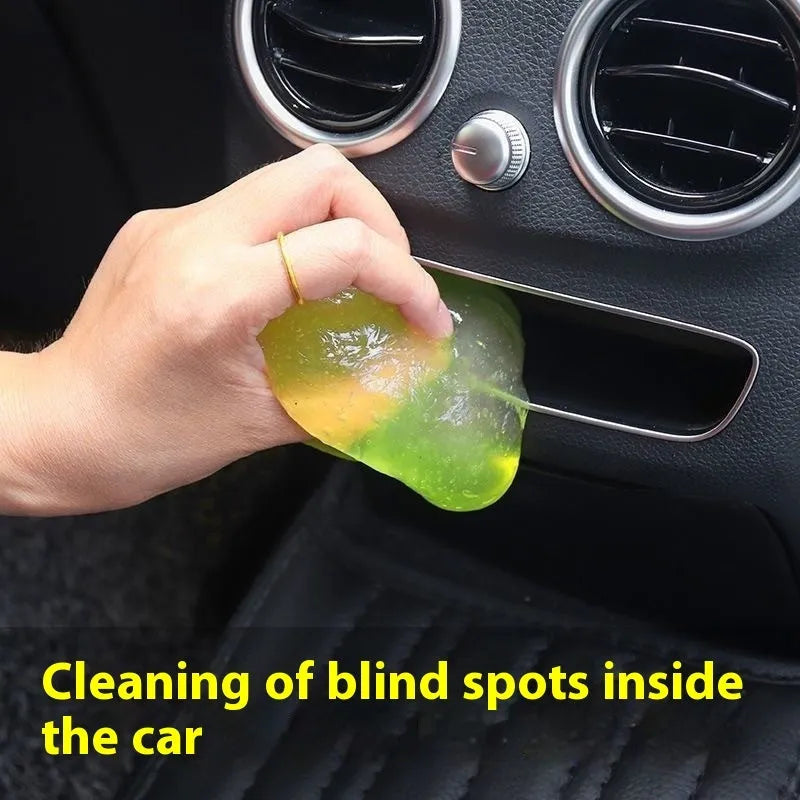 Car window gap cleaning gadget with 70g soft glue gel for dust removal from air vents and dashboard crevices
