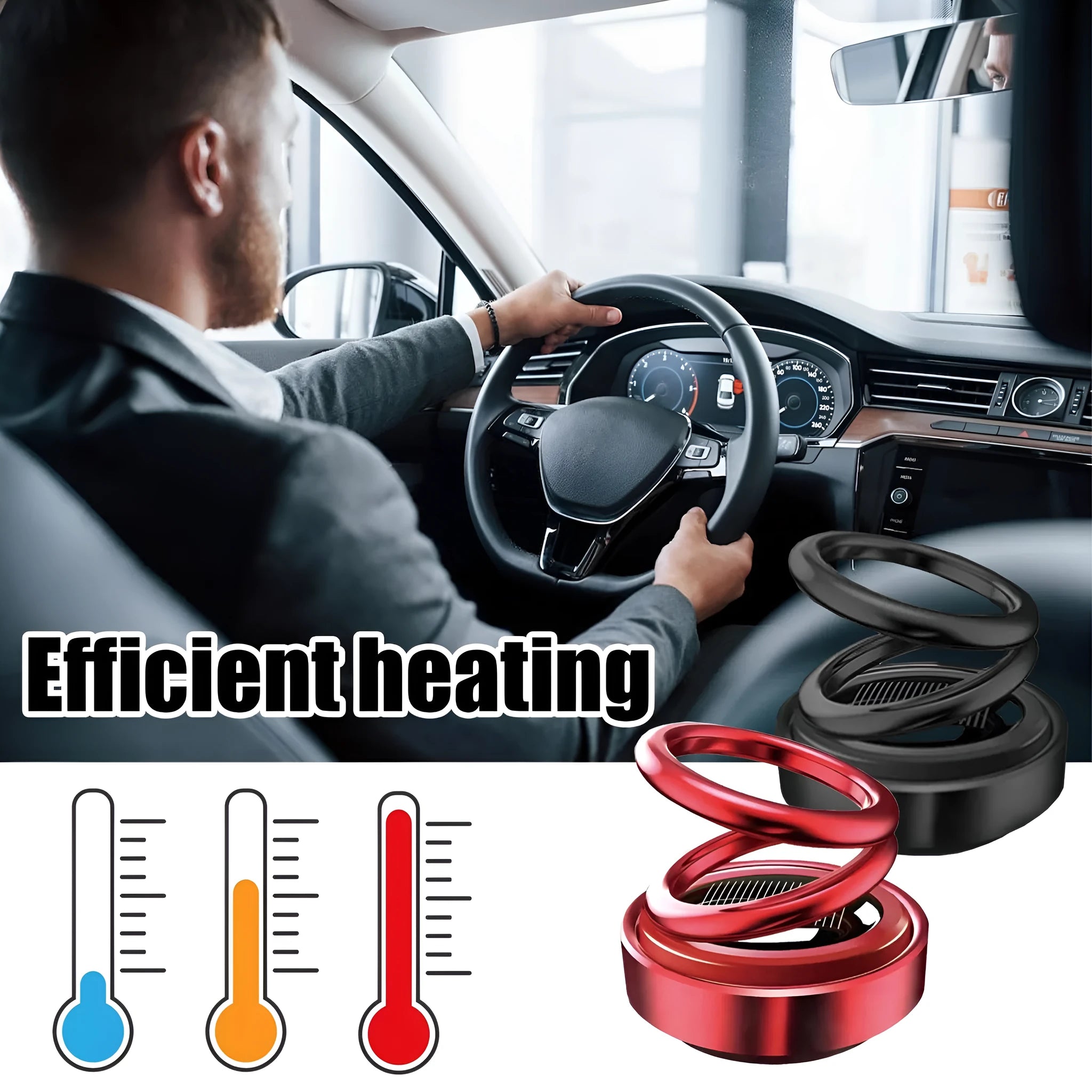 Black portable miniature vibration radiator measuring 5.1x6cm for car heat dissipation