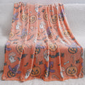 Children's soft flannel blanket in cartoon colours, shown as an air conditioner cover and cot blanket