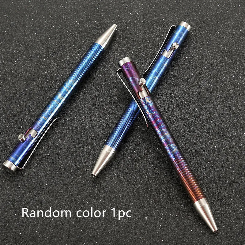 Titanium alloy gun bolt handle ballpoint pen with magic colour finish