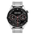 Smart watch with round colour screen and black silicone strap for access control and calling