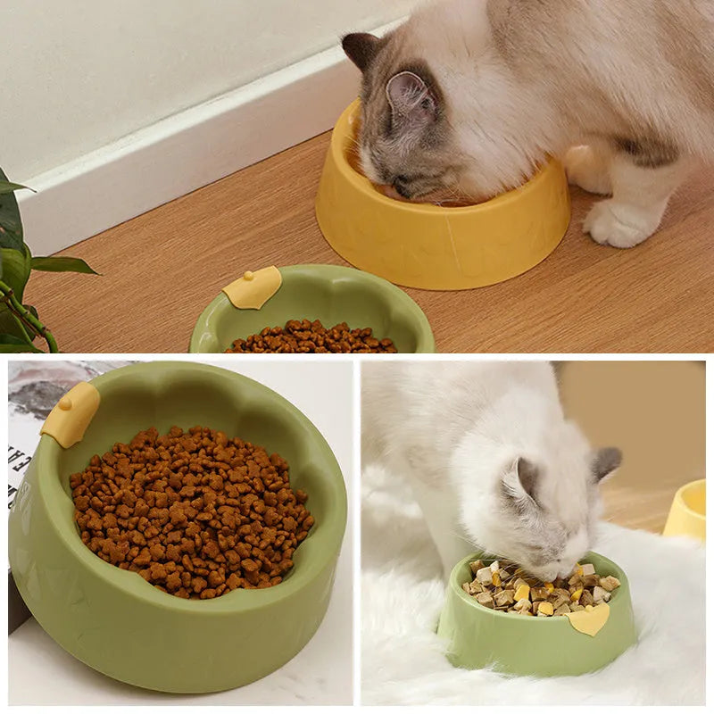 Green plastic double pet bowl with anti-tipping design for dog and cat food and water