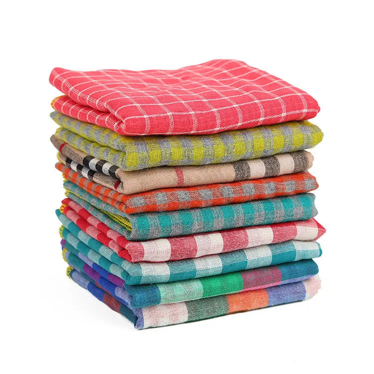 Plaid double sided cotton pet scarf 45x45cm for small dogs and cats