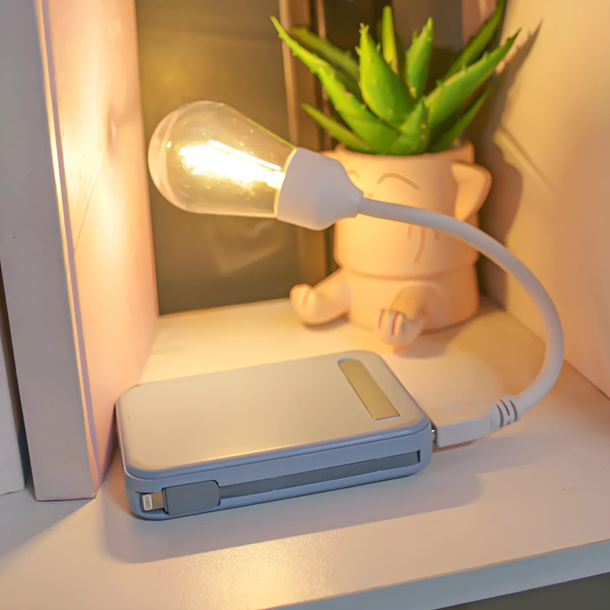 USB rechargeable folding tungsten night light with S14 lamp tube