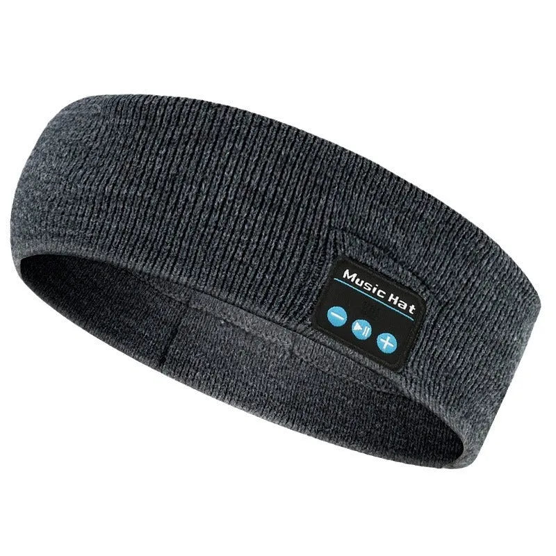 Bluetooth 5.4 sports headband with removable washable cover in black, dark grey and grey-white colours