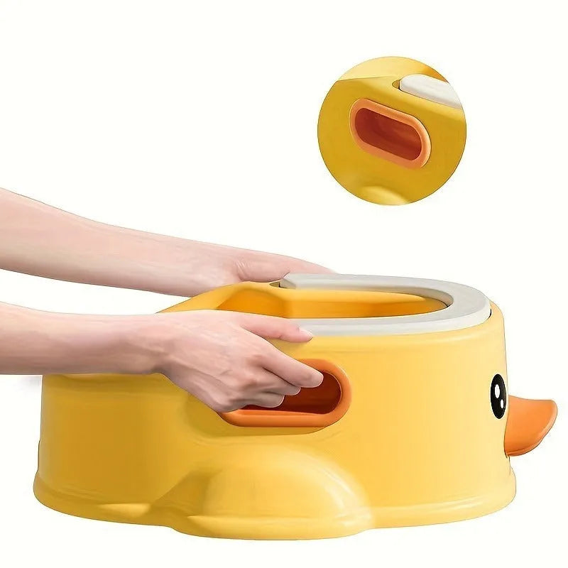 Blue PVC bathtub shaped like a duck for washing dogs and cats, shown on a patio.