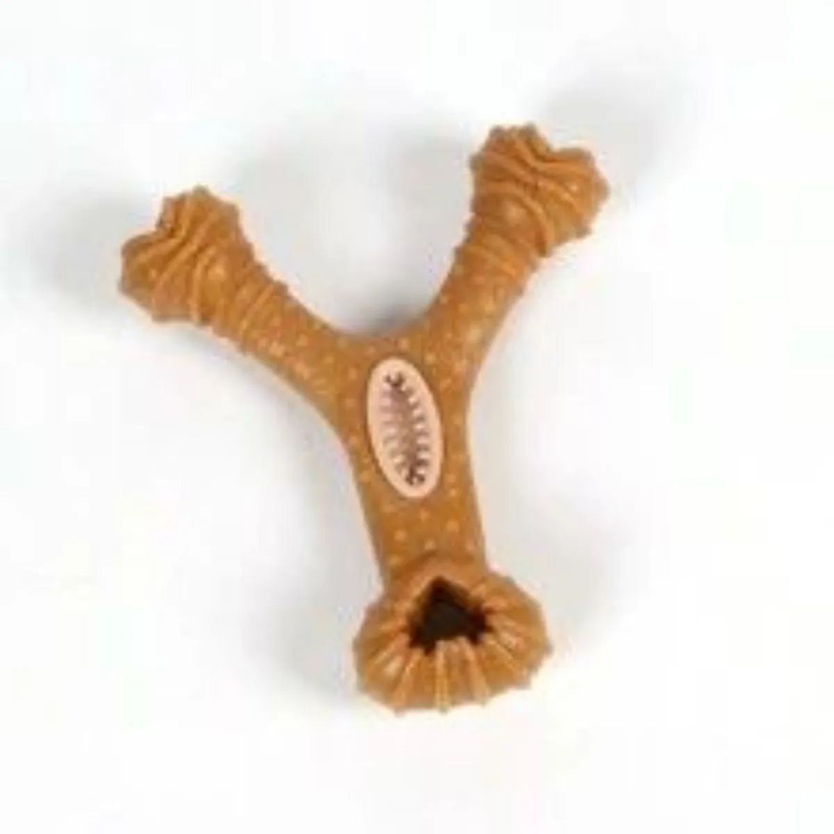 Dog chew bone toy showing 8shape and Y shape configurations for teeth cleaning and interactive play