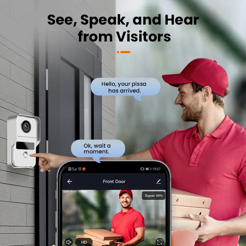 10 inch video intercom doorbell system with outdoor camera unit and indoor display