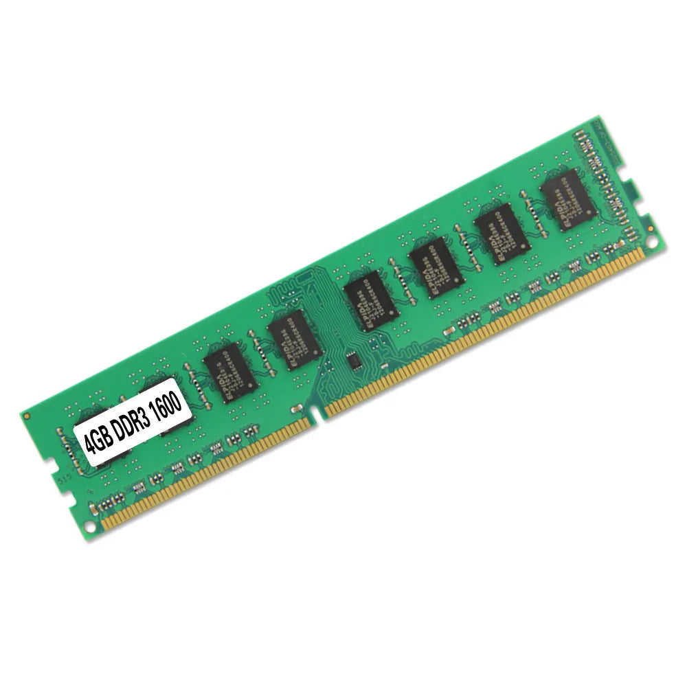 Single 4GB DDR3 1600MHz desktop computer memory module on a white background