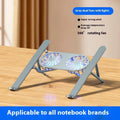 Silver aluminium laptop cooling stand with twin fans in folded position beside cloth carrying bag