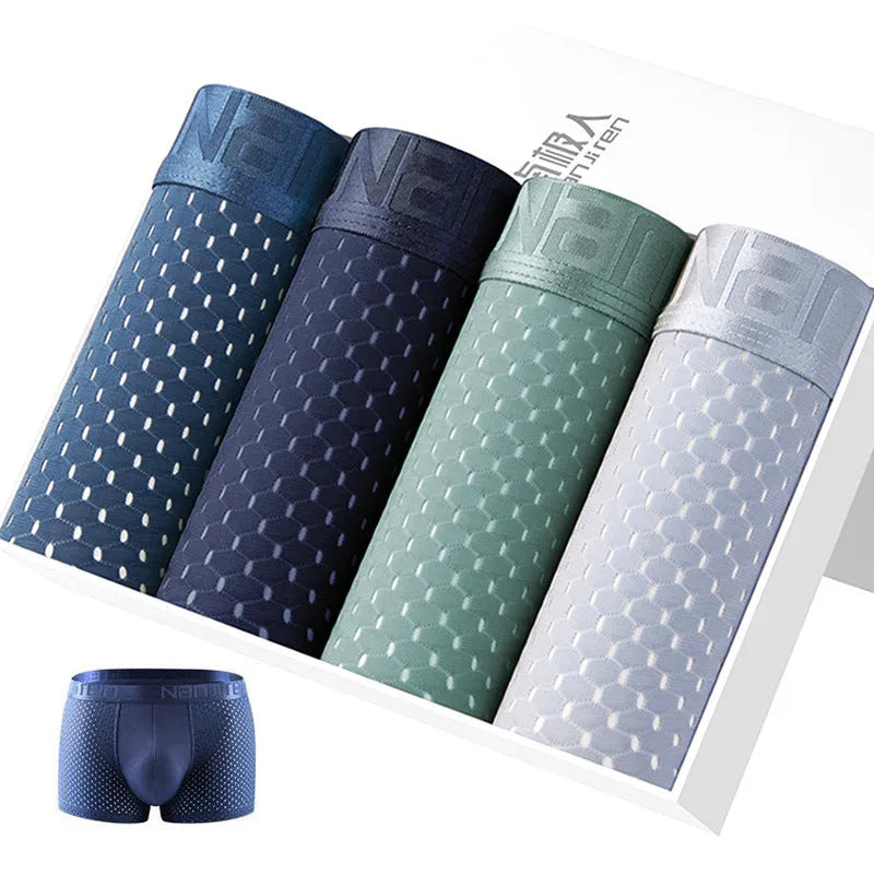 Pair of breathable modal boxer shorts in ice silk fabric, available in large sizes L to 6XL for men