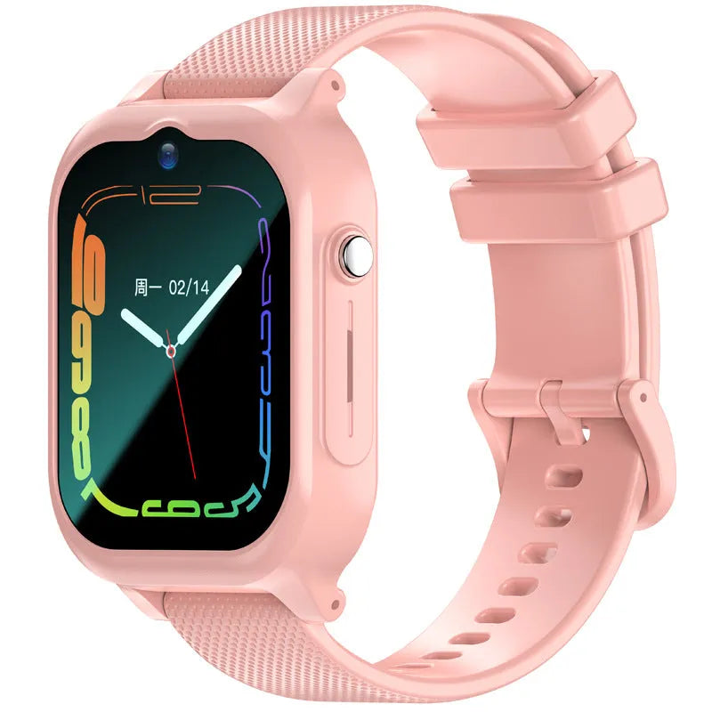 Waterproof smartwatch with square IPS dial and silicone strap in aqua blue colour
