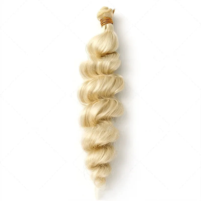 Golden synthetic hair weft wig for women available in three length options