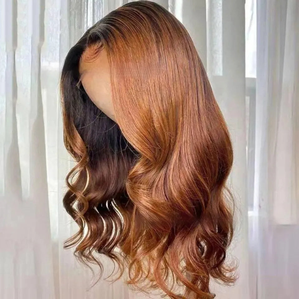 Human hair lace front wig showing natural hairline with lace detail and length options