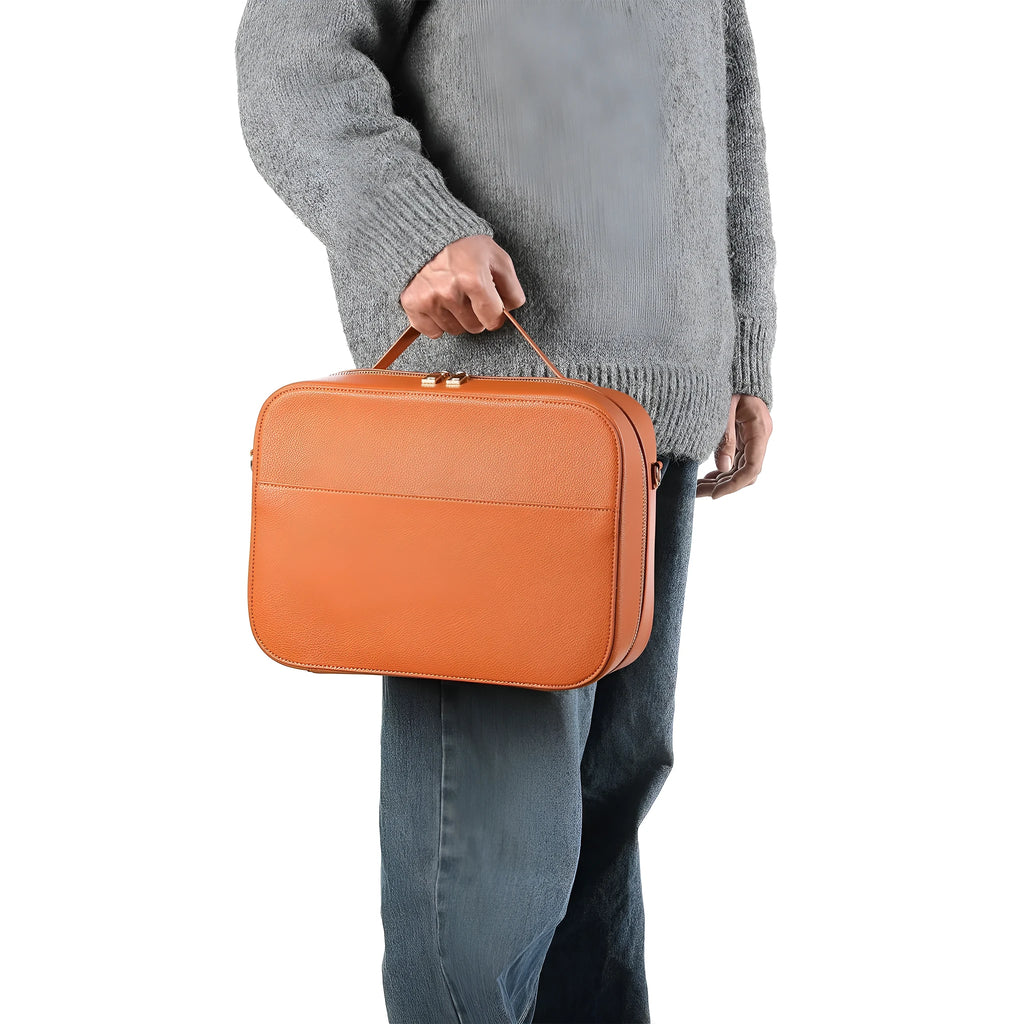 Vision Pro MR headset storage box in black Superfiber material showing interior dimensions