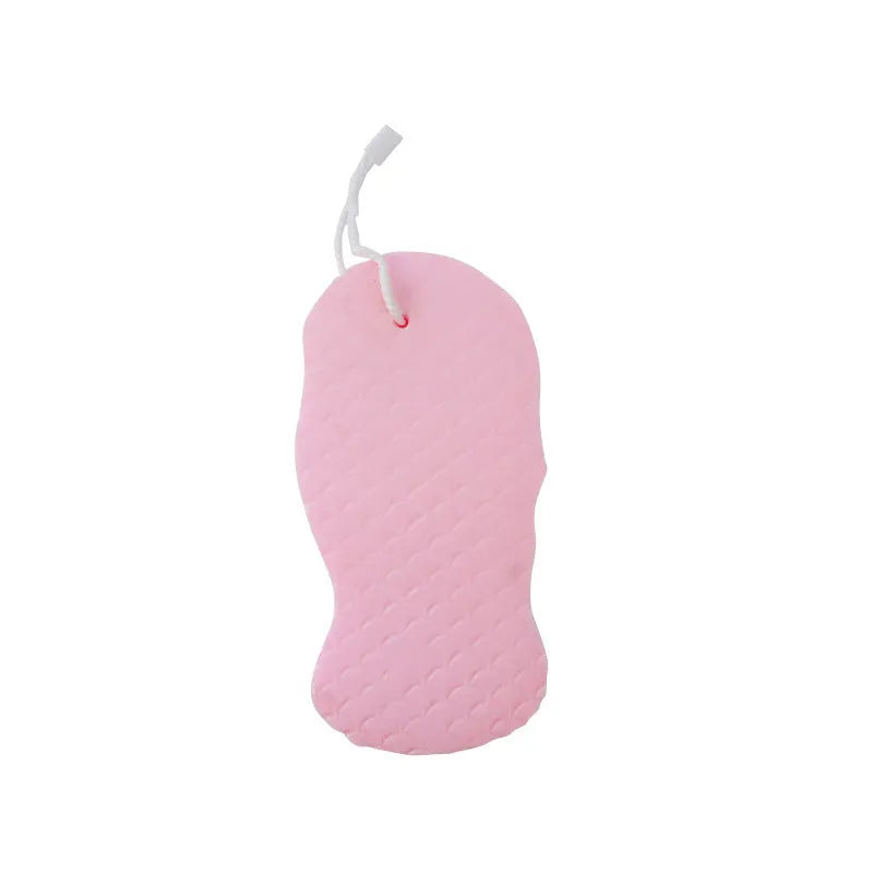 3D white bath sponge with fish scale pattern for gentle body exfoliation.