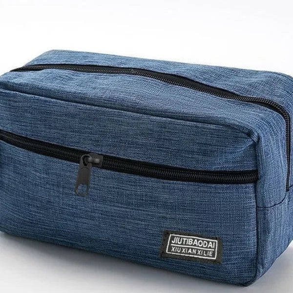 Ultra-light nylon travel makeup bag for men and women in solid colour