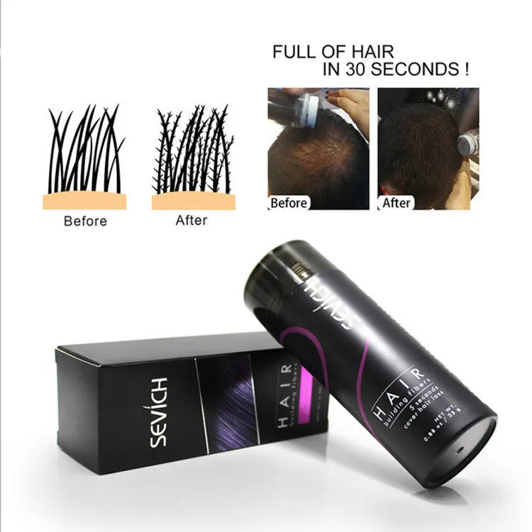 Hair thickening powder in multiple colour options with 12g and 25g sizes for thinning hair volume