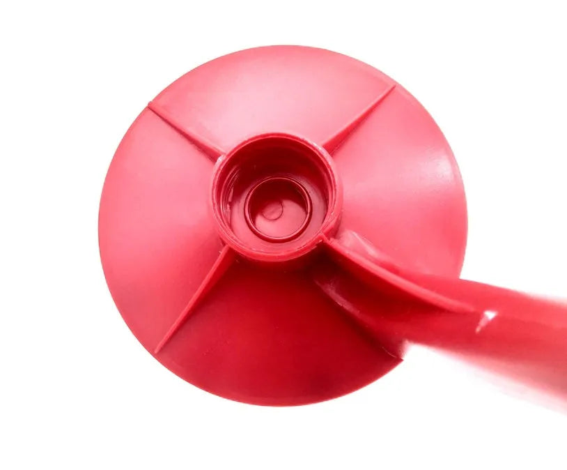 Red plastic Magic Tap soda dispenser attachment for 2-litre bottles