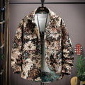 Personality casual lapel shirt coat in straight hem design with long sleeves
