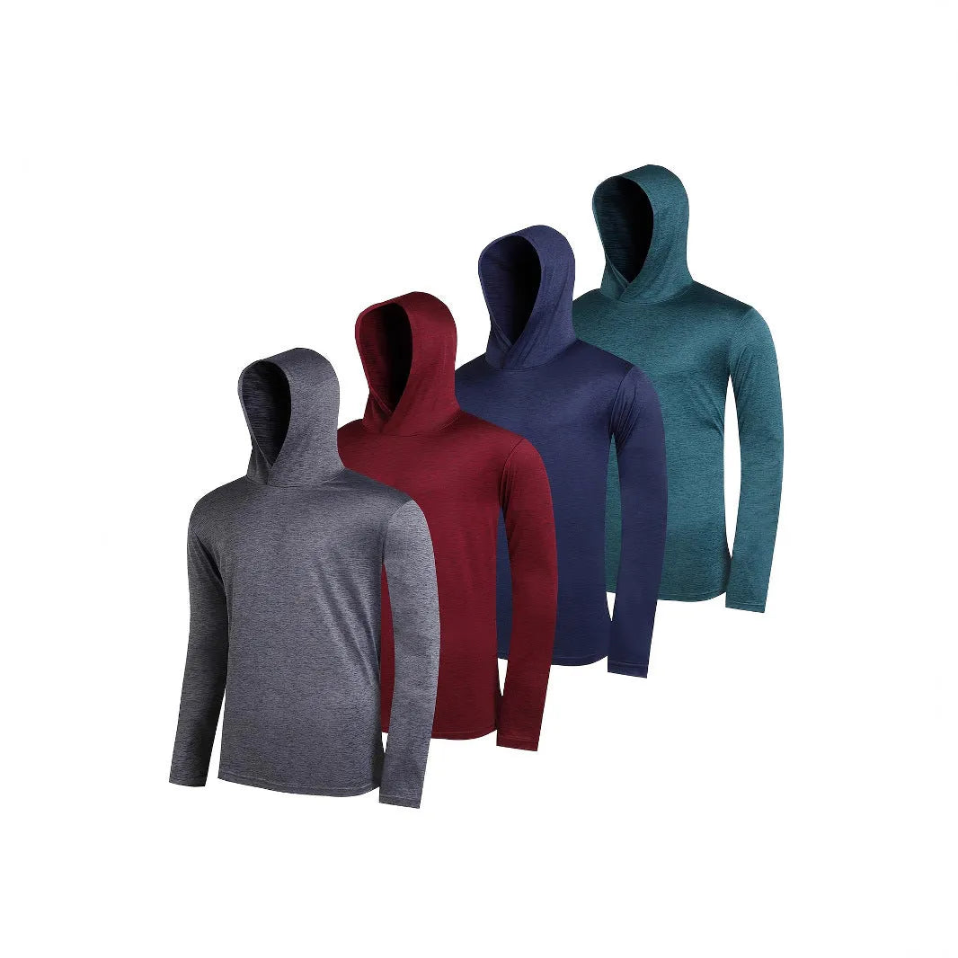 Men's lightweight hoodie 4-piece set in elastic polyester fibre available in multiple colours and sizes