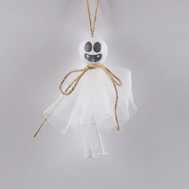 Halloween ghost LED lighting chain with battery box and multiple colour options for haunted displays
