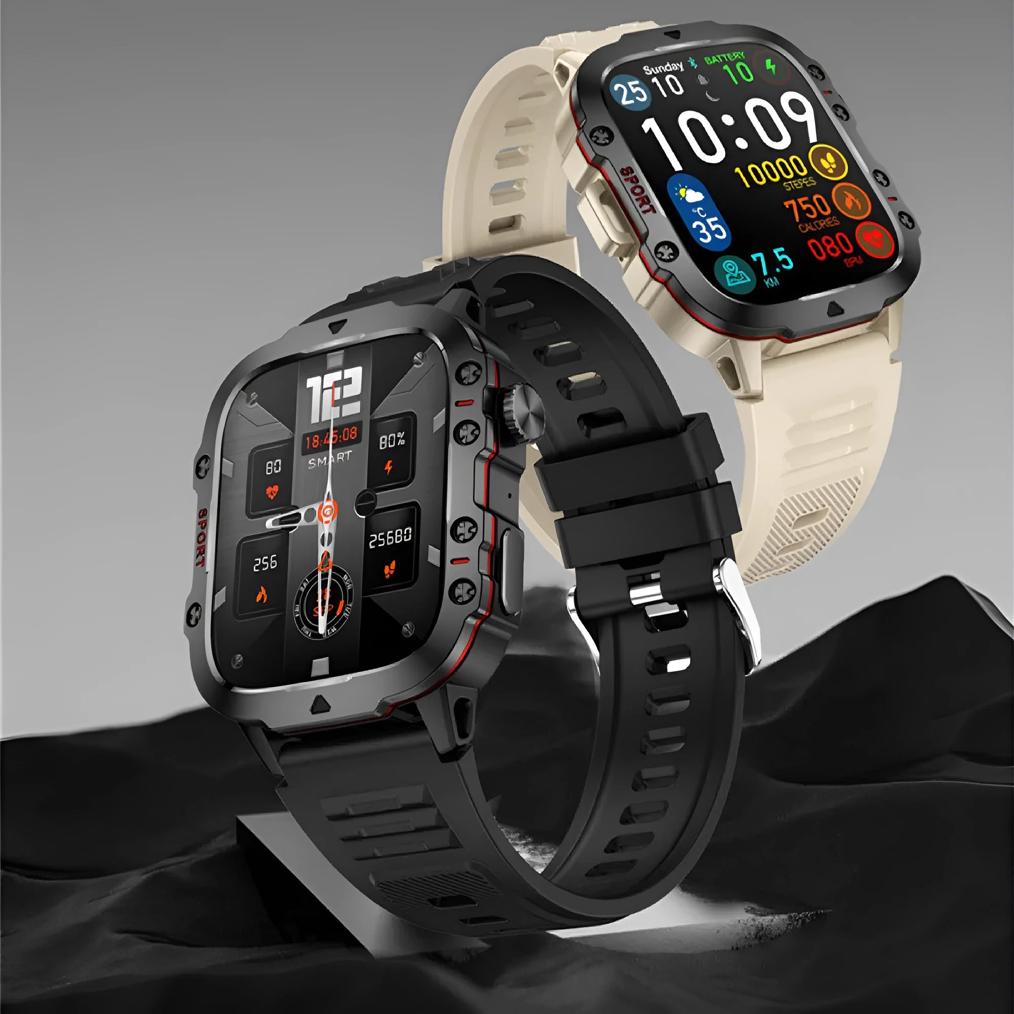 QX11 Smart Bluetooth Watch with TFT screen showing fitness metrics on black zinc alloy case