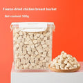 Freeze-dried dog snacks in twelve styles including chicken liver beef egg yolk duck and fish varieties packaged in resealable bags