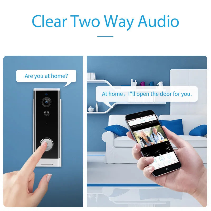 White network wireless video intercom camera for mobile phone remote monitoring with wall-mounted design