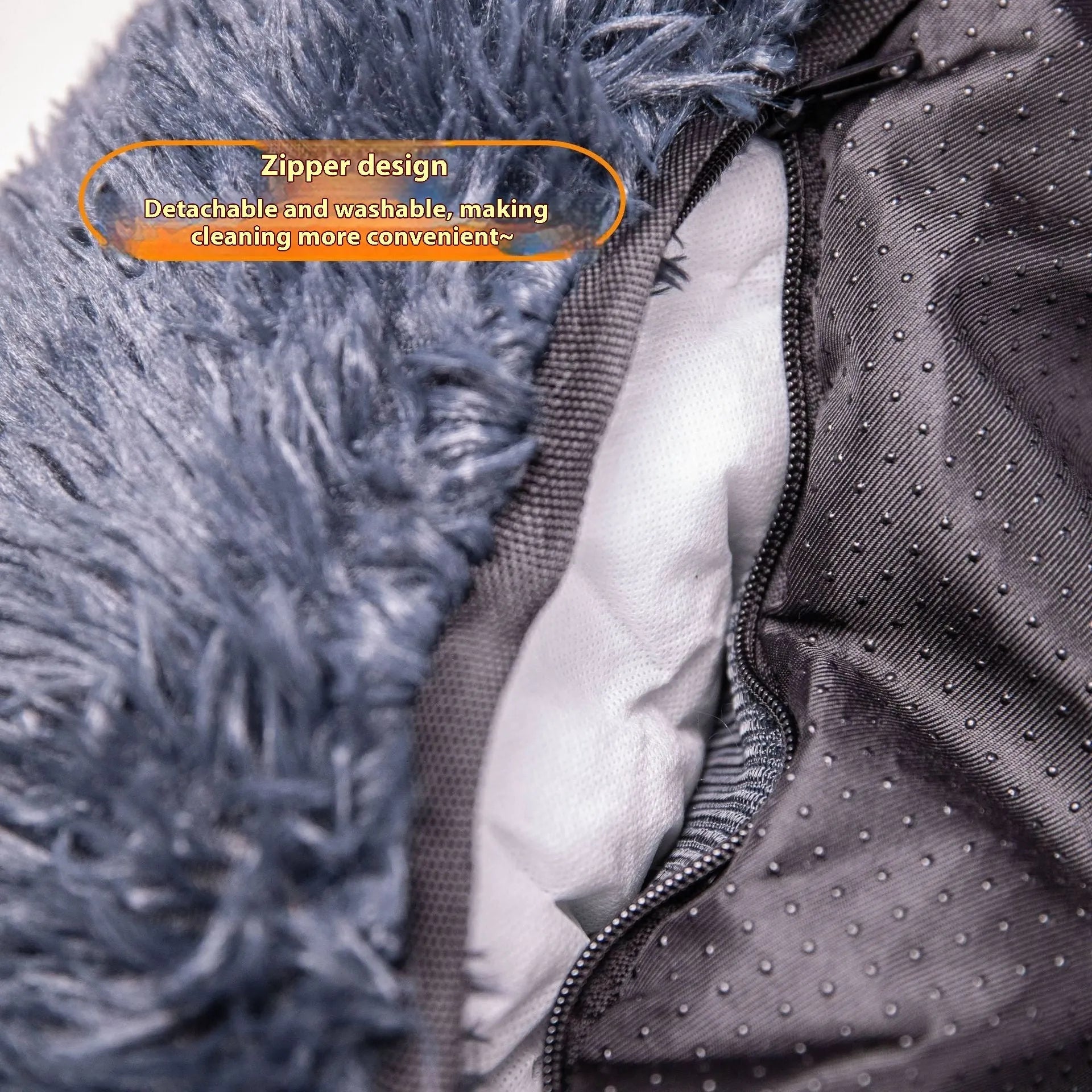 Winter thicken thermal vehicle-mounted pet mat on car seat in dark grey or beige