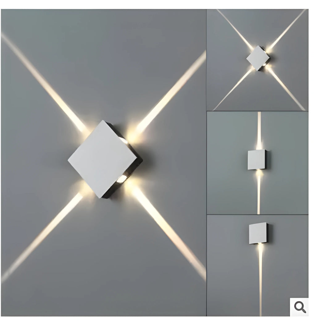 Modern square and round LED wall light with iron lampshade in Chinese style design