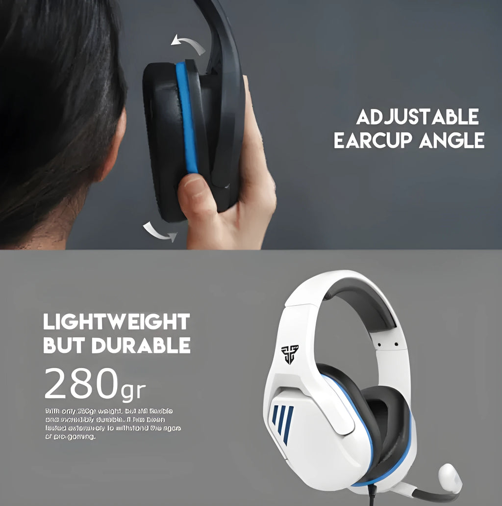 MH86 Esports wired gaming headset with large ear cups and a boom microphone, shown in black and white colour options.