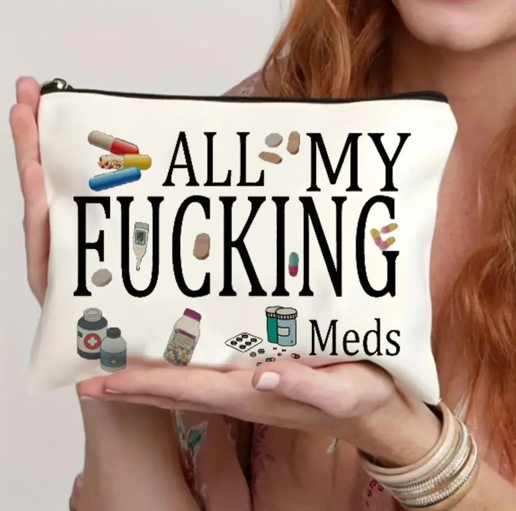 Canvas zip cosmetic bag with polyester interior in one of five colour options