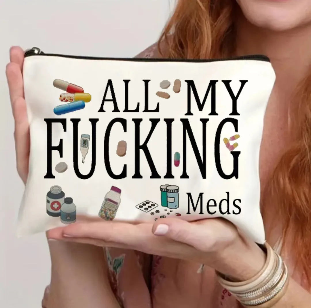 Canvas zip cosmetic bag with polyester interior in one of five colour options