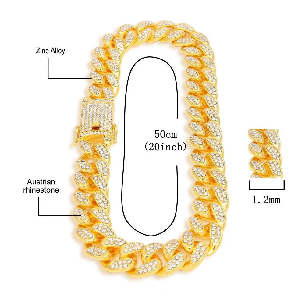 Roman numeral quartz watch with square diamond-studded dial and black mesh band with matching bracelet and necklace