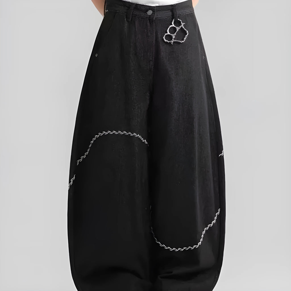 Black straight-leg denim trousers with micro-elastic stretch for men's autumn winter casual wear