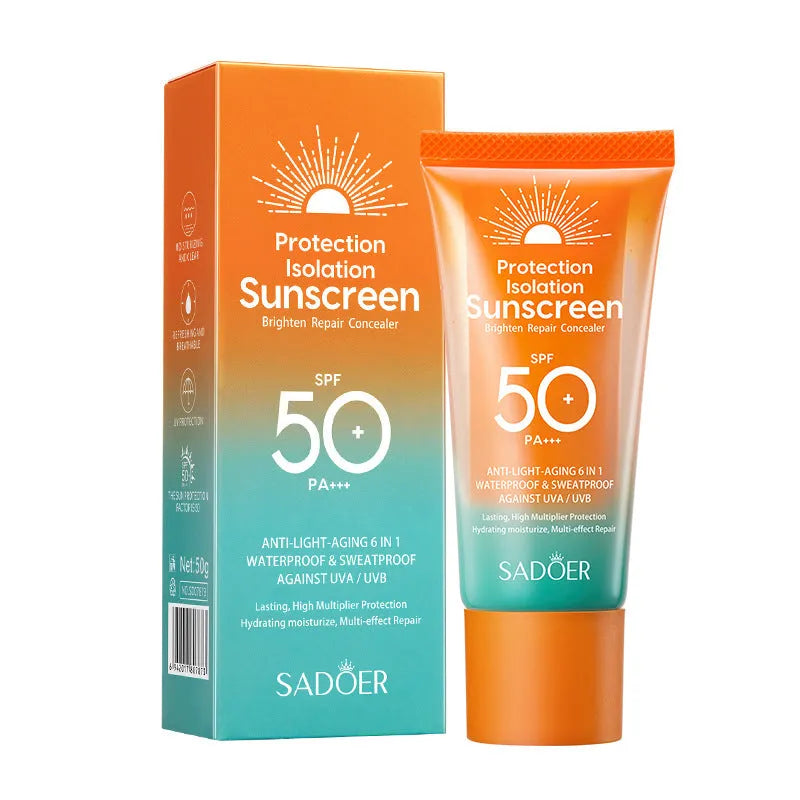 Double tube packaging of 50g multi-effect repair isolation sunscreen and makeup primer
