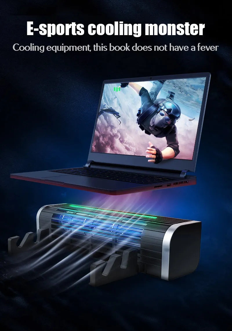 Black laptop cooling pad with fan, dimensions 294mm wide by 65mm high.