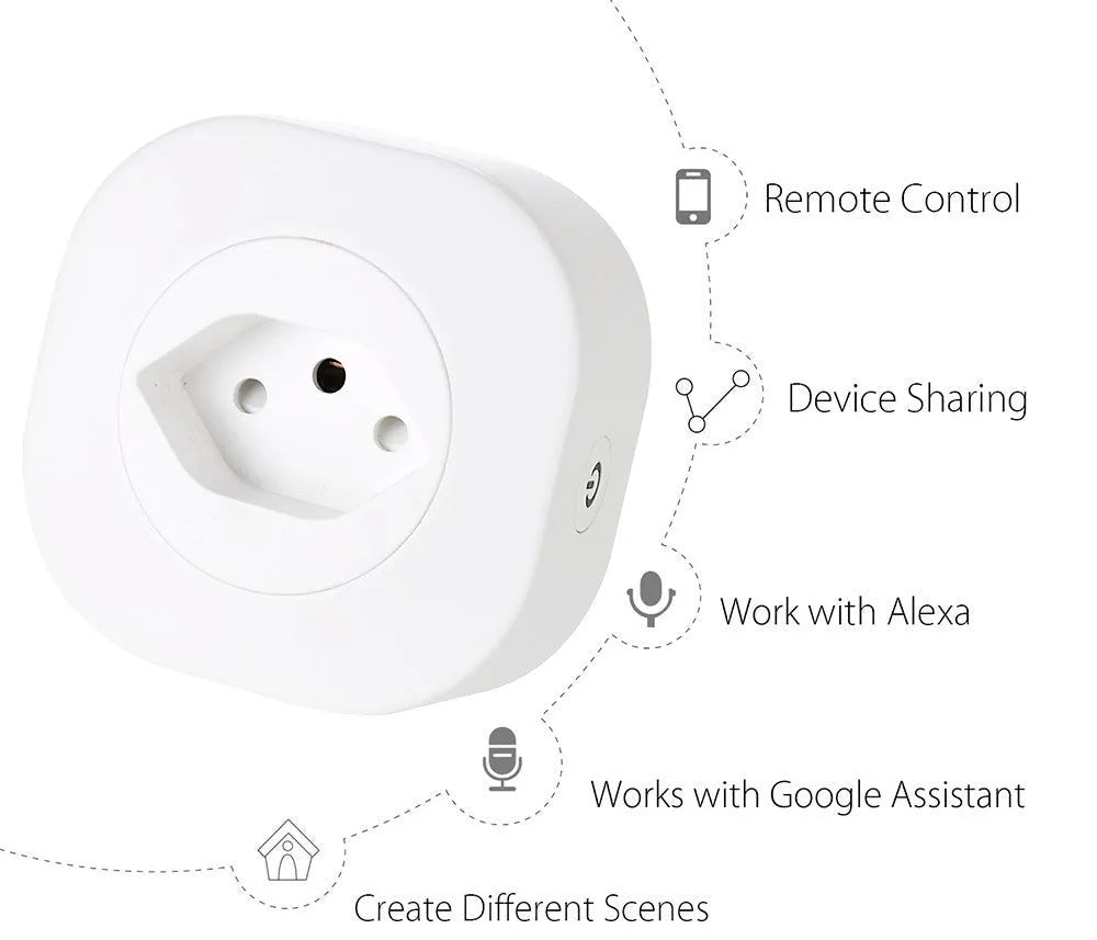 16A smart socket plug with WIFI voice control for 3520W appliances