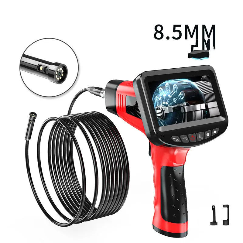 8.5mm dual-lens endoscope camera with choice of snake pipeline or hard-wire cable.